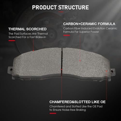 Image of cciyu D1691 Rear Disc Brake Pads Kit For Ford For F-250 Super Duty 2013-2021,For Ford For F-350 Super Duty 2013-2021,For Ford For F-450 Super Duty 2013-2016