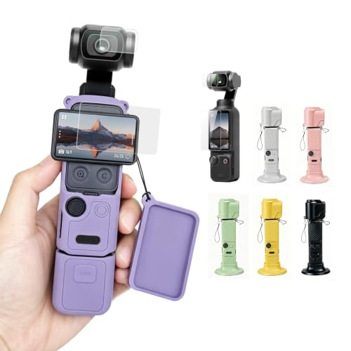 DJI Osmo Pocket 4 �Ή� �V���R���P�[�X �ی�t�B�����t�� �����Y�E�t���ی� 360°�S�ʕی� �����݌v �h�o ����~�� �Ռ��z�� ���M�݌v �����A�N�Z�T���[�Ή� �A�N�Z�T���[ 6�_�Z�b�g (�p�[�v��)