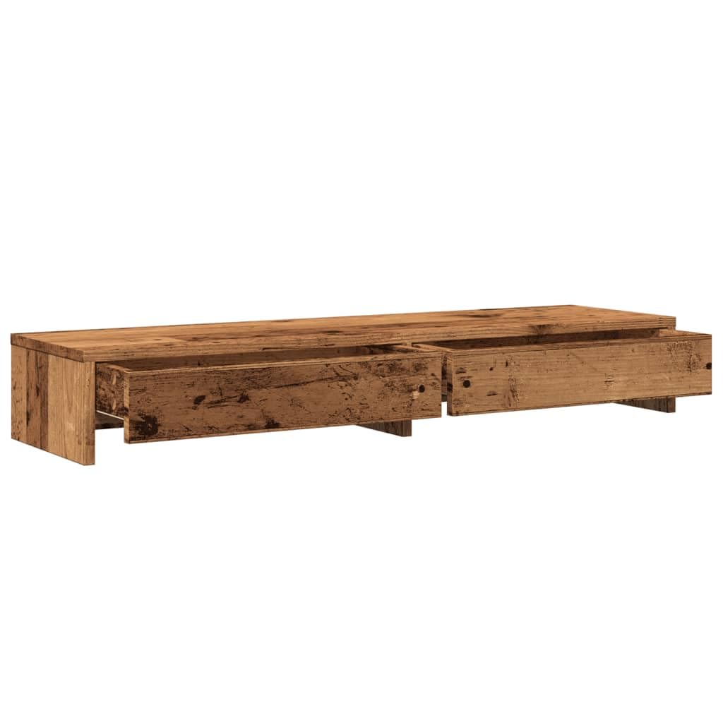 Gecheer Supporto Monitor con Cassetti Legno 100x27x15 cm in Truciolato