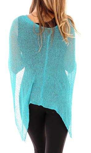 Image of SHU-SHI Womens Sheer Knit Poncho Shrug Lightweight Cover Up One Size Fits Most