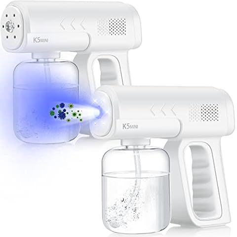 Kittmip 2 Pack Rechargeable Atomizer Sprayer Gun Handheld Nano Spray Cordless Disinfectant Steam Large Capacity Electric Fogger Machine Disinfection for Car School Home Hotel Cover