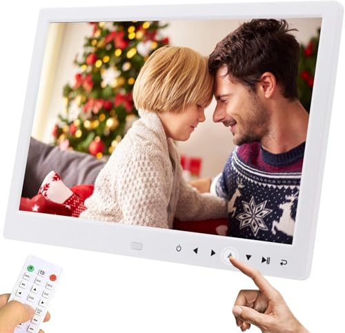 Cadre Photo Numérique 15.6 Pouces - Cadre Digital Cadre Photo Électronique avec Télécommande 1280x800 HD IPS Écran Tactile USB Carte SD Rotation Automatique/Photo/Musique/Lecteur vidéo/sans WiFi