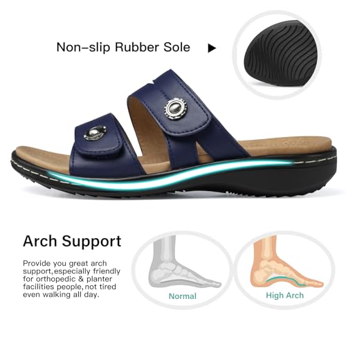 SHIBEVER Flat Sandals Women Dressy: Non Slip, Arch Support, Orthopedic, Plantar Fasciitis Comfortable Walking Sandal - Image 5