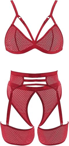 Lingerie érotique ensemble trois points soutien-gorge col V moulant sexy