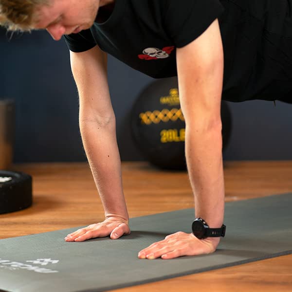 Fitness mat | Yogamat | Sportmat | Anti-slip | Grijs | 180 x 60 x 0,9 cm | Gemaakt van duurzaam NBR | Inclusief… - Image 3