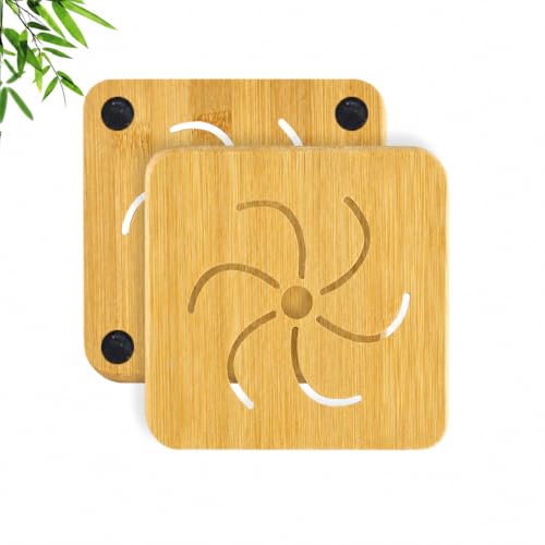 NATURAL BAMBOO HEAT PAD TRIVET SET NON SLIP SQUARE KITCHEN POT HOLDERS WORKTOP PROTECTOR FOR HOT PANS DISHES AND TEAPOTS (1)