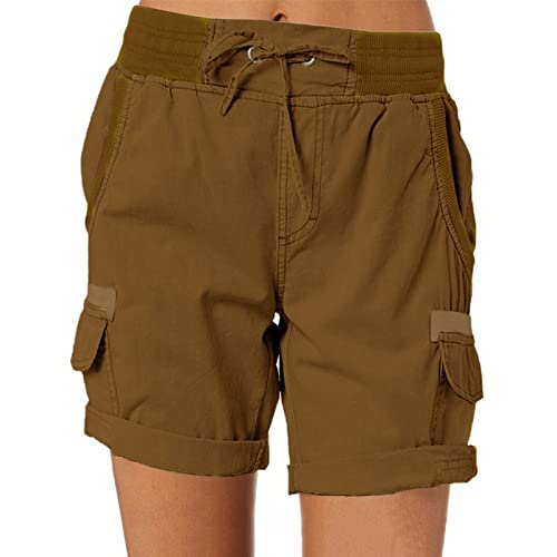 Short femme été en gaze de coton ample taille haute élastique fluide chic