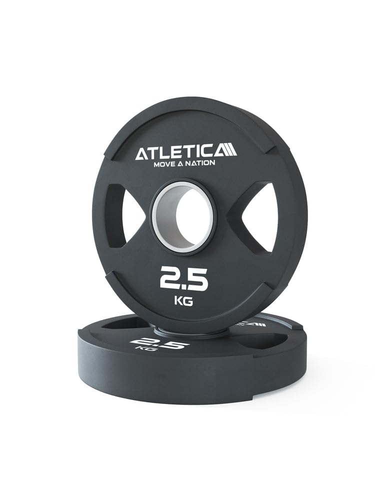 ATLETICA Dual-Gripper Plates (para talerzy do hantli), wysoka ergonomia dzięki konstrukcji z dwoma uchwytami, 2,5 kg do 25 kg