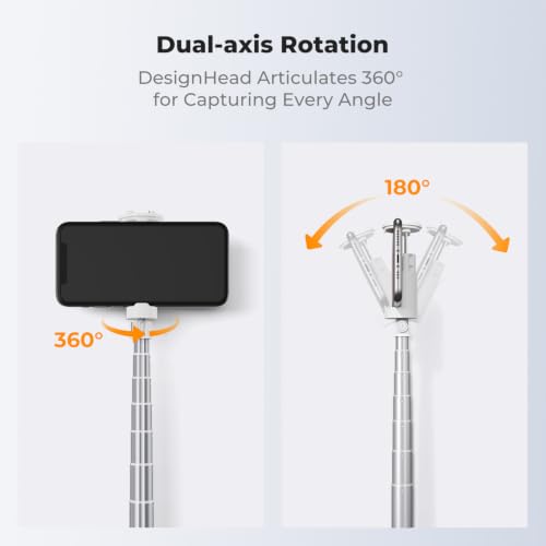 Image of K&F CONCEPT Auto Drop-Open Selfie Stick Tripod with Light, 70in