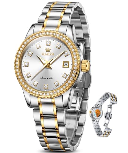 Image of OLEVS Watch Women Silver Watches for Women Luxury for Small Wrists Dress Stainless Steel Women's Wrist Watches Easy to Read Reloj para Mujer Black /Blue /Gold /Green /Pink /Purple