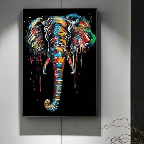 Art mural moderne éléphant graffiti pour décorer un salon design