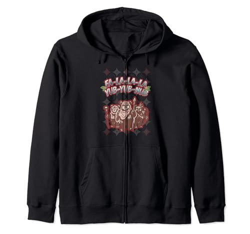 Sweat Star Wars Ewok de Noël à capuche zippé pour adulte, vêtement de fête noir