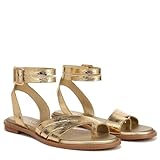 Franco Sarto Womens Greene Ankle Strap Flat Sandals Gold Metallic 8.5 M