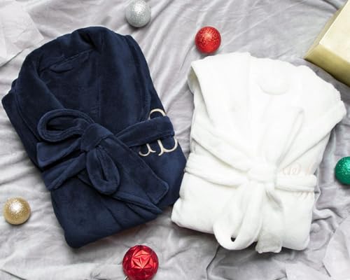 Personalized Bathrobe Custom Birthday Gift Cozy Fleece Bathrobe Men's Exclusive Monogrammed Gift4