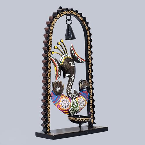 Ganesh Tea Light Candle Diya with Ringing Bell Decorative Metal Statue Showpiece for Living Room Home Decor, Tabletop, Diwali Gift — photo — 7 of 9