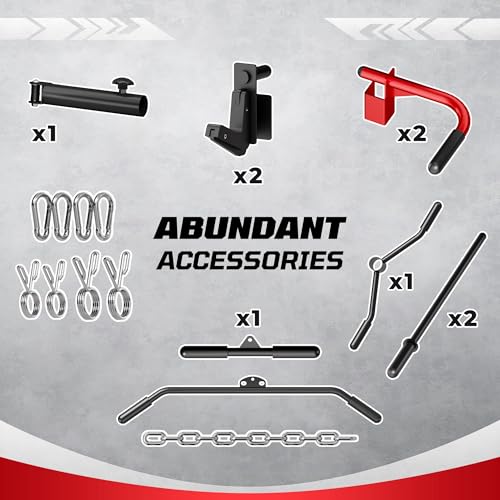 JELENS Power Cage, 2000LBS Multi-Function S11 Power Rack with LAT Pulldown, Squat Rack with Adjustable Pulley System and More Training Attachments, Weight Workout Machine for Home Gym - Image 7