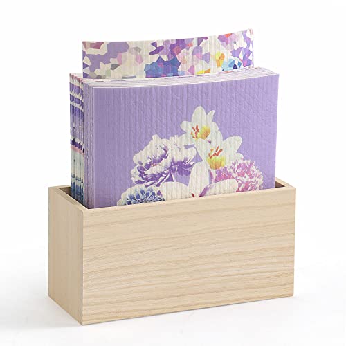 24Pcs Swedish Kitchen Dish Clothes, Swedish Dish Towels, Reusable Paper Towels, Multipurpose Cleaning Wipes, Kitchen Clothes In Wooden Counter Top (Lilac) #TOP4