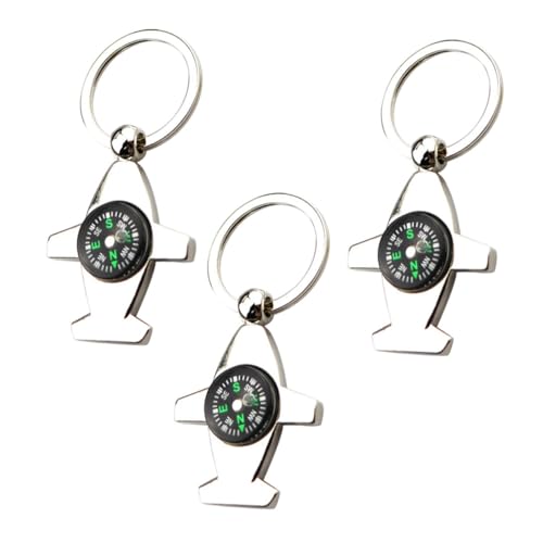 Llaveros brújula mini 3 piezas en forma de avión zinc miniatura 1