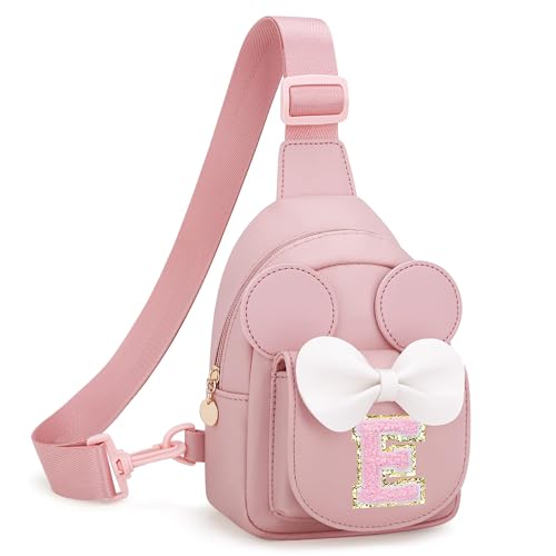 Image of Initial Purse for Girls Kids,Birthday Gifts for 3-8 Years Old | Personalized Crossbody Bag, Small Toddler Sling Bags Cute Fanny Pack, Gifts for Daughter Sister Grandkids, Pink E