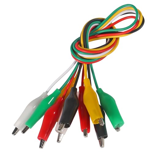 Image of UMLIFE 40PCS Alligator Clips Electrical 5-Color 20.5inch Test Leads with Alligator Clips, Stamping Jumper Wires for Electric Circuit Connection, DIY School Experiments