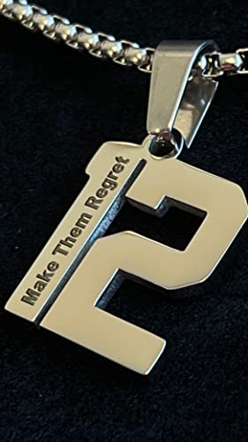 Flowx Jewelry Custom Engraved Number Necklace - Personalized Stainless Steel Sports Chains (99) #TOP4