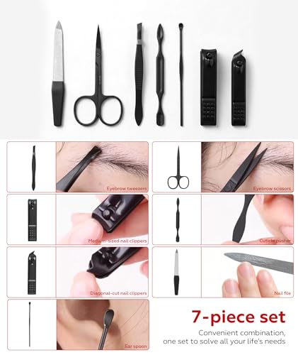 Image of Stocking Stuffers Gift for Dad Men, Manicure Set Nail Clippers Grooming Kit with Travel Case, Personal Care Tools Birthday Gifts for Men Women