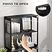 BROTTAR Display Cabinet with Glass Doors, 4-Tier Curio Cabinet with 3 Color Lights for Collectibles, Glass Display Case with Human Body Sensor, Bookcase with 4 Shelves, Storage Cabinets, Black