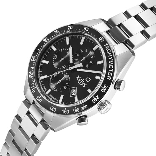 Image of Xylys Velocita Swiss Chronograph Stainless Steel Black Dial Watch for Men