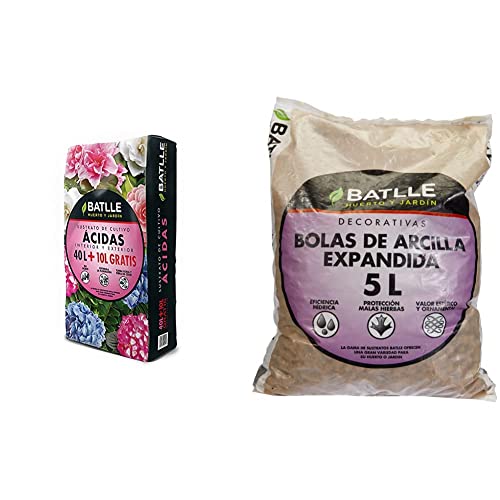 Sustratos Sustrato Plantas Ácidas 50L Batlle + Sustrato Bolas Arcilla Expandida 5l Batlle