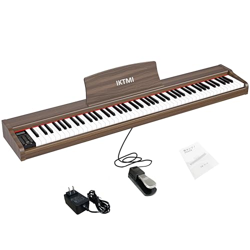 Amazon | IKTMI 電子ピアノ 88鍵盤 ペダル付き 木製 キーボード ピアノ