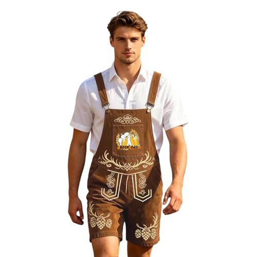 Pantalones tiroleses de hombre elásticos tipo peto vaquero para evitar disfraces incómodos
