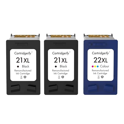 Cartridgeify 21 22 XL - Cartuchos de Tinta compatibles con HP 21XL 22XL, para Deskjet 3940, D1530, D2360, D2460, F380, F2180, F2224, F4180, Officejet 4315, PSC 1412