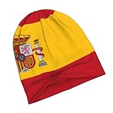 España Bandera Gorro Punto Invierno Hombre Mujer Unisex Suave Lana Cálido Elástico Adulto Clásico Beanie Hat con Forro Grueso Cálido Regalo para Women Men Dad