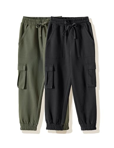 Image of Amazon Brand - Symbol Kids Boys Cotton Blend Solid Cargo Track Pant