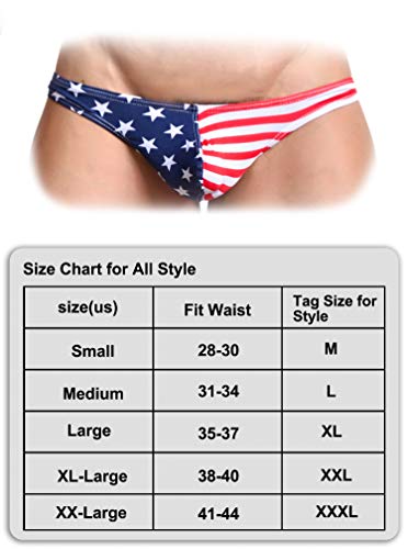 Evankin Men's Usa American Flag Thong G-String Sexy Underwear(27,3Xl) #TOP5