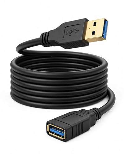 Meokse 25FT USB 3.0 Extension Cable - Compatible with Webcam, Camera, Phone, USB Hub, Mouse, Keyboard, Printer, Hard Drive, VR