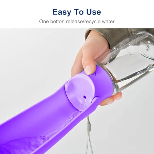 Image of WePet Foldable Portable Dog Water Bottle Puppy Water Dispenser with Drinking Feeder, 12 OZ, High-Temperature Resistant Leak Proof for Pets Outdoor Walking, Hiking, Travel, Food Grade Plastic BPA Free