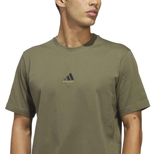 adidas Men's Basketball Foundation T-Shirt, Olive Strata, Large by adidas - Used condition - Image 4