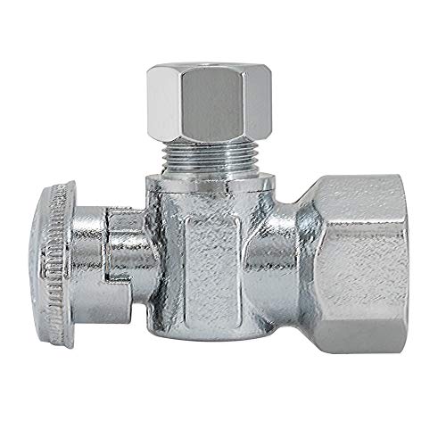Eastman 1/2 Inch Fip X 3/8 Inch Od Compression Quarter Turn Angle Stop Valve, Brass Plumbing Fitting, Chrome, 10733Lf #TOP2
