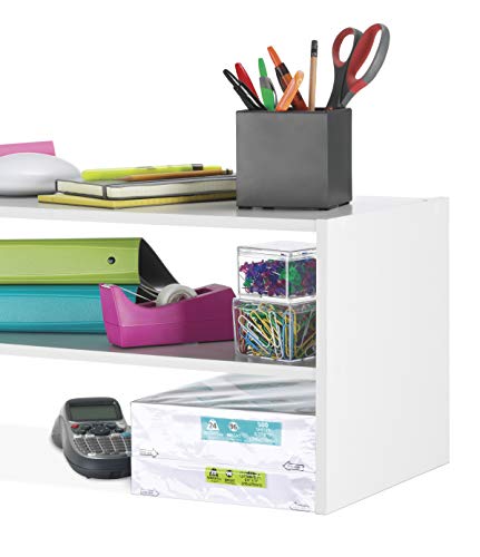 Whitmor 6424-8081-WHT-BB Stackable 31 Inch Extra Wide 2-Shelf Storage Organizer thumb #4