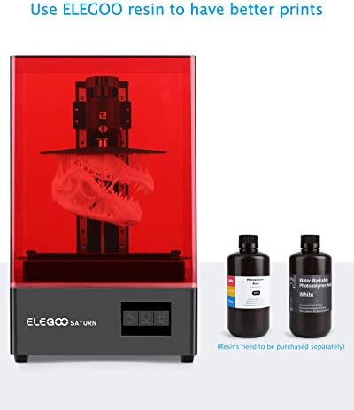ELEGOO Saturn MSLA 3D Printers UV Photocuring LCD Resin 3D Printer with 4K Monochrome LCD, Matrix UV LED Light Source, Off-Line, and WLAN Print,192x120x200mm³ Printing Size
