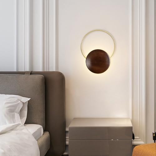 Aplique de pared madera moderno con instalación de cable interior para pasillos 4