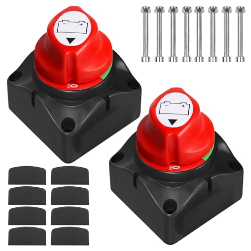 2 interruptores separadores de batería de 12 V 24 V, interruptor principal de batería 275 A, interruptor de separación de batería, interruptor de batería, interruptor principal de batería, para coche,