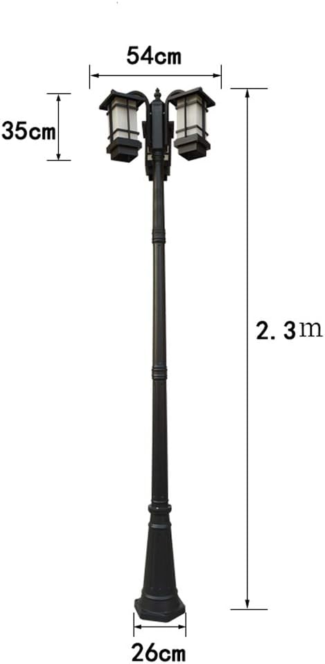 3 Light Outdoor Lantern Aluminium Column for Landscaping, Retro Style, Glass, IP65, Waterproof, for Patio and Garden, Height 230 cm, Height 230 cm