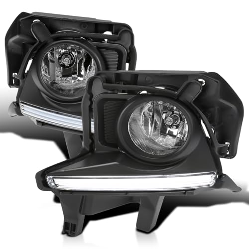 Spec-D Tuning Chrome Fog Lights with LED Strip + Bulbs Compatible with 2014-2016 Toyota Highlander, L+R Pair Assembly