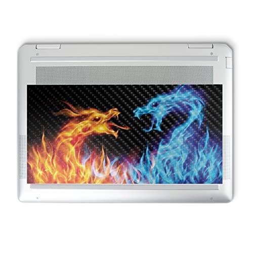 Image of MightySkins Carbon Fiber Skin Compatible with HP Spectre x360 14 inch (2022) Full Wrap Kit - Dueling Dragons | Protective, Durable Textured Carbon Fiber Finish | Easy to Apply | Made in The USA