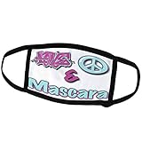 3dRose Love Peace and Mascara Pastel Blue and Purple - Face Covers (fc_122414_3)