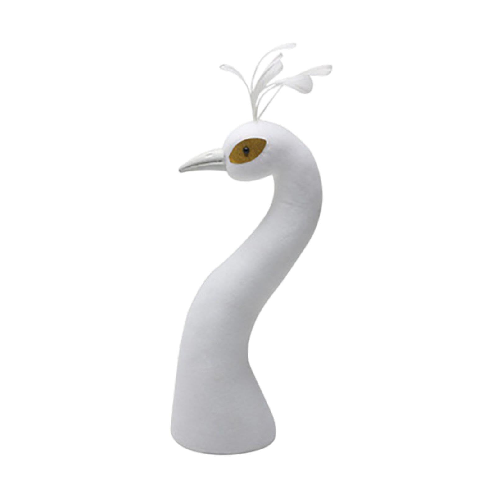 perfk Paon tête de Mannequin, décor d'arrangement floral, décoration de la panier ornement pour fête de Thanksgiving douche nuptiale, Blanc