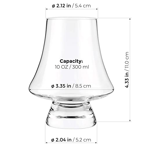 Luxbe - Bourbon Whisky Crystal Glass Snifter, Set Of 4 - Narrow Rim Tasting Glasses - Handcrafted - Good For Cognac Brandy Scotch - 9-Ounce/260Ml #TOP5