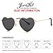 JOVAKIT Polarized Heart Sunglasses for Women Fashion Lovely Style Metal Frame UV400 Protection Lens (Gold/Grey)